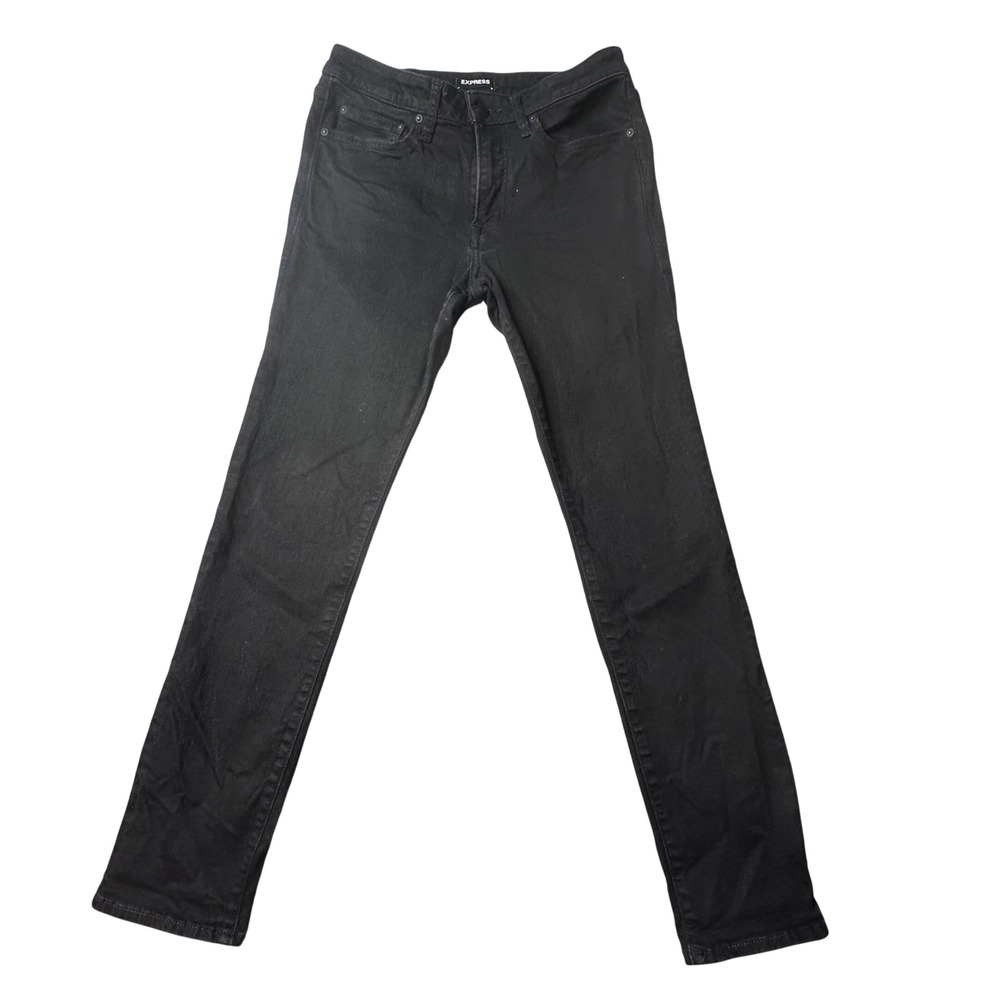 Express Jeans Mens 30x32 (31x29) Black Slim Fit Denim Stretch 5-Pocket Pants